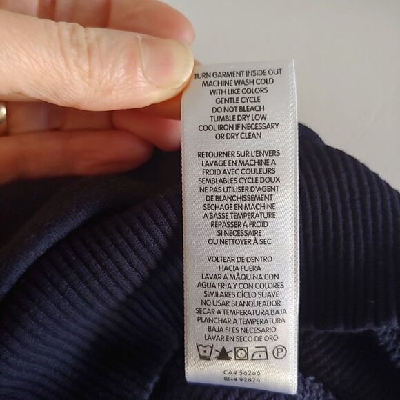 Splendid X Gray Malin Short Sleeve Wave Embroidered Active Hoodie Navy Size XS - Picture 7 of 7